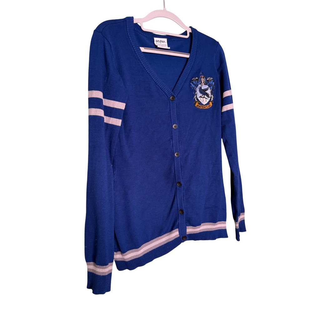 Harry Potter Womens Ravenclaw House‎ Open Front Cardigan Juniors Knit Sweater